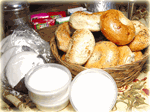 Order NY Bagels and Bialys, Buns, and custom gifts like this NY Style Gift package online and have it shipped overnight via Fedex for nationwide delivery