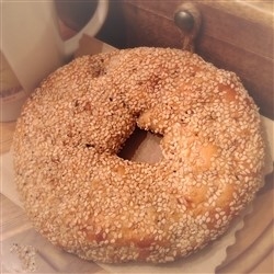 Order Fresh out of the oven Sesame Flat from NY Bagel and Buns